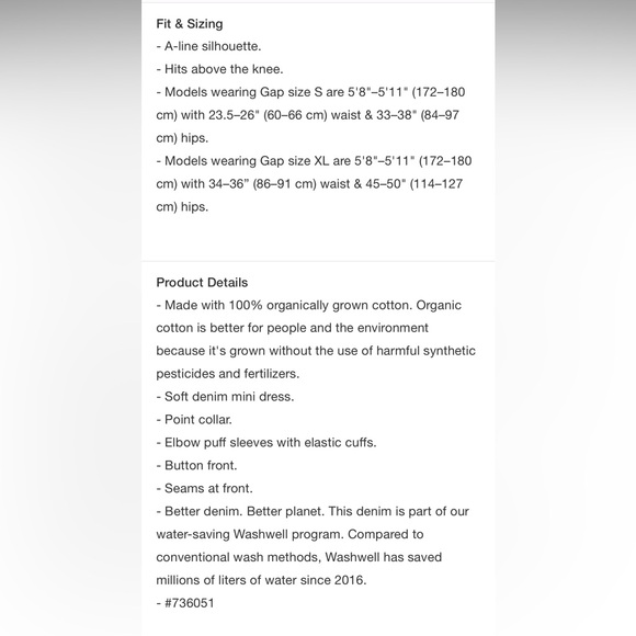 Gap Organic Denim Dress - Picture 4 of 4